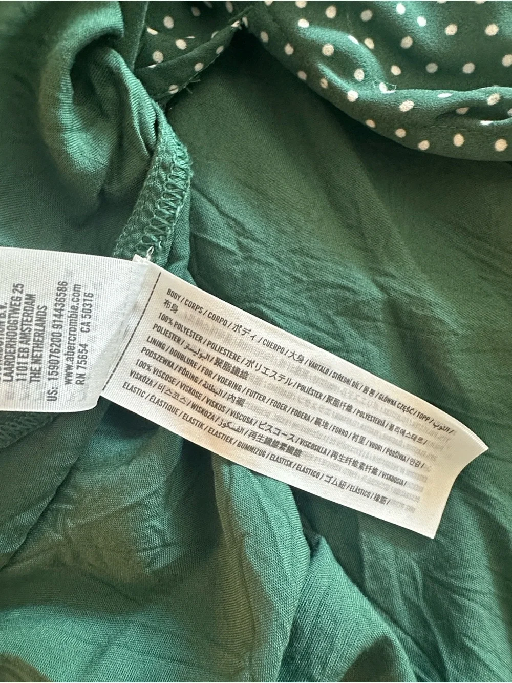 Abercrombie Green Polka Dot Midi Dress